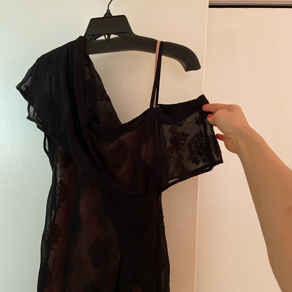 Theory Flounce Sheer Midi Dress - Picture 11 of 16